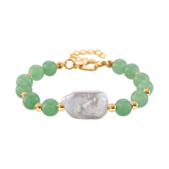 Blauer Howlit, Weiße Keshi Perle Armband, ca. 18cm mit 5cm extender, Reine Legierung goldfarben
