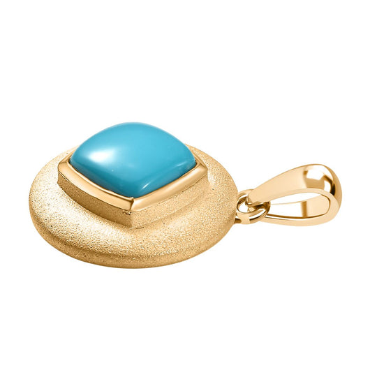 D'Joy AA Sleeping Beauty Türkis Anhänger 925 Silber 750 Gelbgold Vermeil ca. 2.84 ct