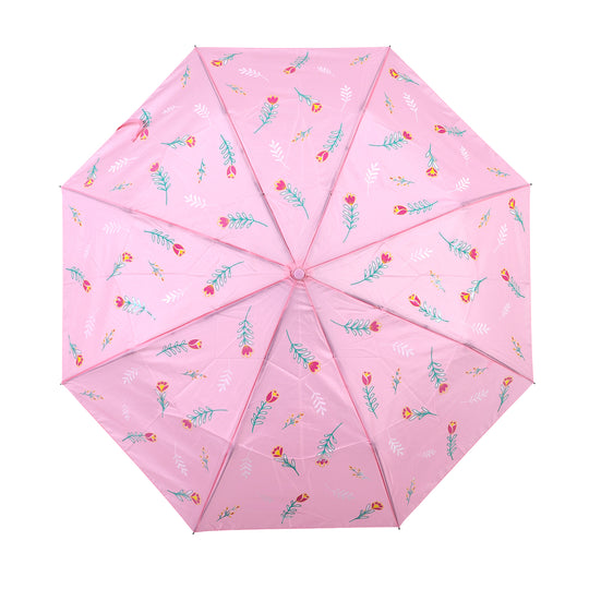 Farbwechsel-Regenschirm mit Blumenmotiv, Durchmesser 103 cm, Länge 32 cm, Rosa