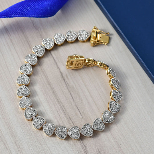 LUXURIANT DIAMOND - Lab Grown Diamant SI-GH Armband ca. 19 cm 925 Silber 750 Gelbgold Vermeil ca. 4,00 ct.