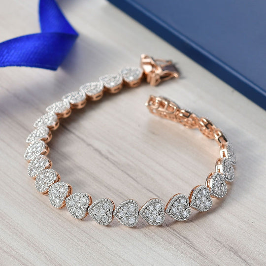 LUXURIANT DIAMOND - Lab Grown Diamant SI-GH Armband ca. 19 cm 925 Silber 750 Roségold Vermeil ca. 4,00 ct.