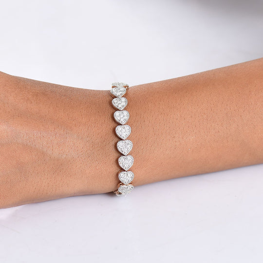 LUXURIANT DIAMOND - Lab Grown Diamant SI-GH Armband ca. 19 cm 925 Silber 750 Roségold Vermeil ca. 4,00 ct.