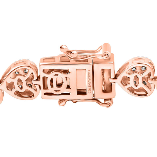 LUXURIANT DIAMOND - Lab Grown Diamant SI-GH Armband ca. 19 cm 925 Silber 750 Roségold Vermeil ca. 4,00 ct.
