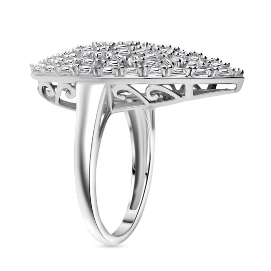 LUXURIANT DIAMOND - Lab Grown Diamant SI-GH Ring 925 Silber Rhodiniert (Größe 17.00) ca. 1.25 ct
