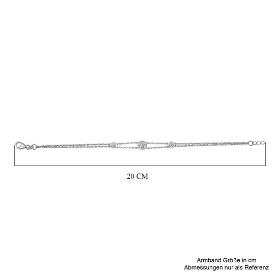 LUXURIANT DIAMOND - Lab Grown Diamant SI-GH SGL zertifiziert Armband ca. 19 cm 925 Silber rhodiniert ca. 1,00 ct.