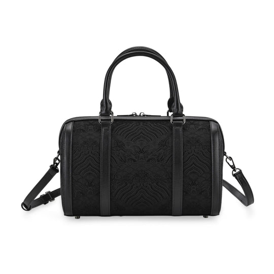 LA MAREY Signature - Seiden-Brokat Tasche mit Leder, 30x18x15 cm, Gelb