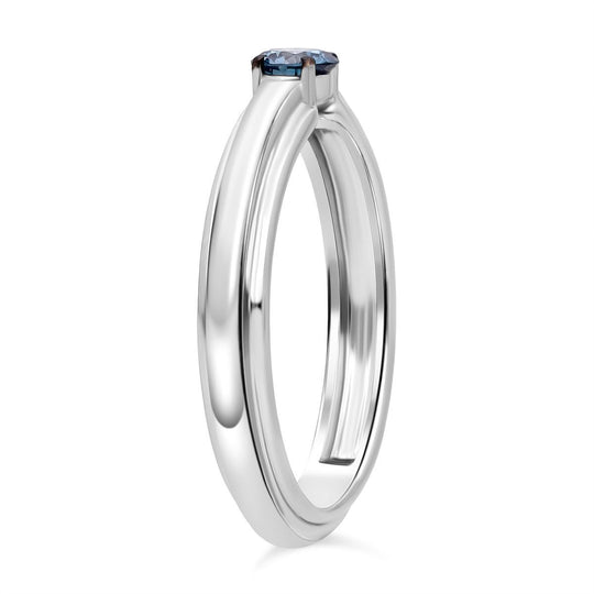 LUXURIANT DIAMOND - Lab Grown Blauer Diamant SI-GH SGL zertifiziert Ring, 925 Silber rhodiniert (Größe 17.00) ca. 0.25 ct