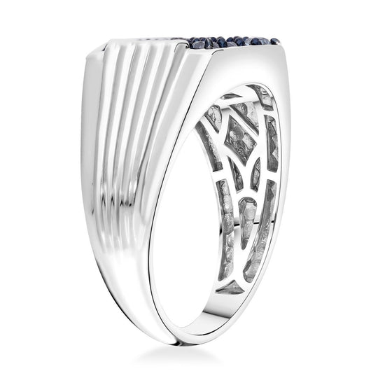 LUXURIANT DIAMOND - Lab Grown Blauer Diamant SI-GH SGL zertifiziert Ring 925 Silber rhodiniert (Größe 19.00) ca. 1.00 ct