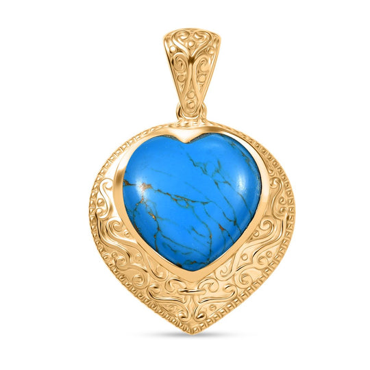 Blaues Türkis Anhänger Messing Nickelfreies Messing ca. 17.54 ct