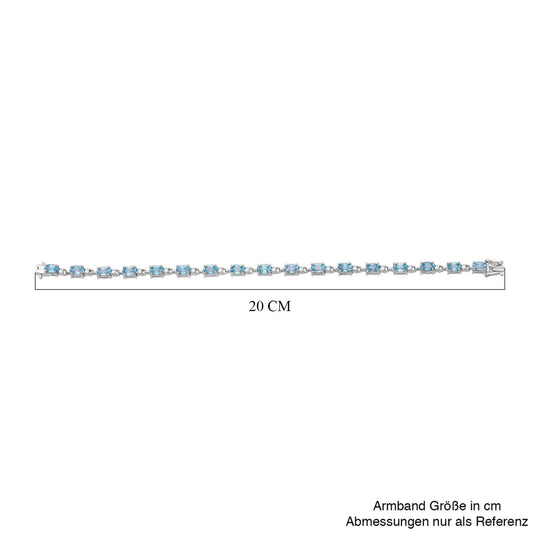 AA Blauer Zirkon, Lab Grown Diamant Armband ca. 19 cm 925 Silber rhodiniert ca. 14,72 ct.
