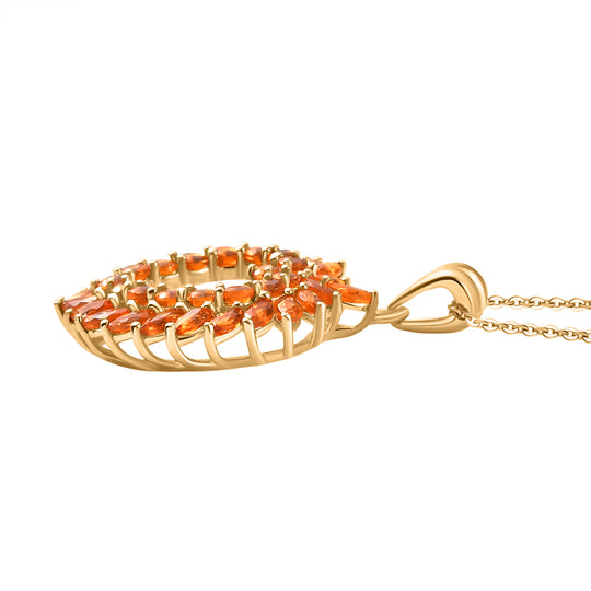 D'Joy AA Salamanca Feueropal Anhänger 925 Silber 750 Gelbgold Vermeil ca. 2,08 ct.