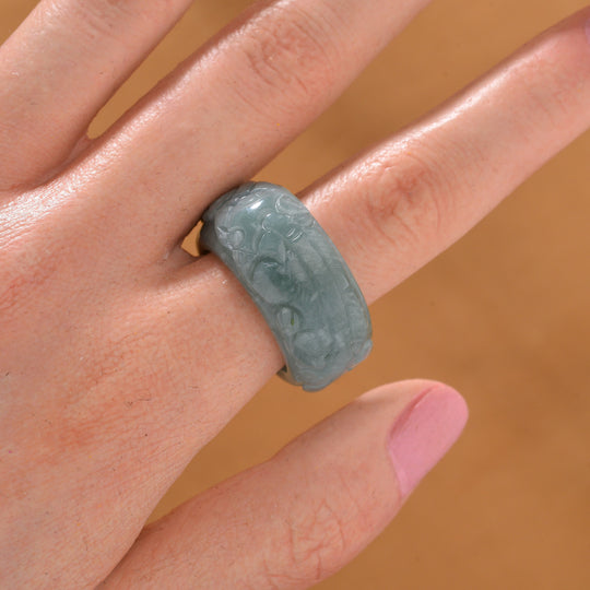 EXTREM SELTEN - Natürlicher Olmek Jadeit Ring (Größe 16.00) ca. 55.00 ct