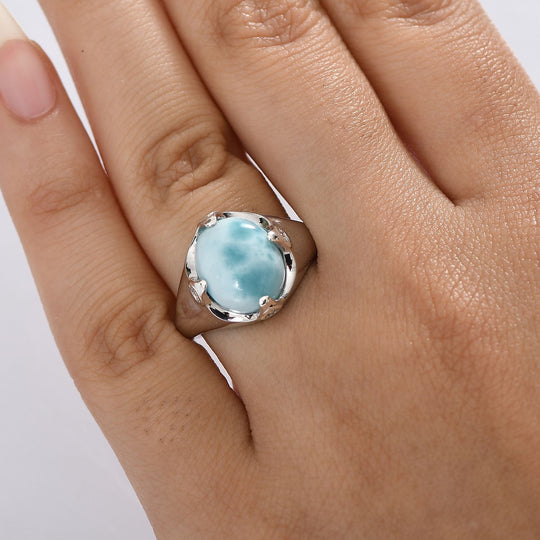D'Joy Larimar, Weißer Zirkon Ring 925 Silber rhodiniert ca. 5,51 ct