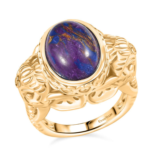 Lila Türkis Ring Nickelfreies Messing (Größe 20.00) ca. 4,78 ct