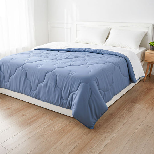 SERENITY NIGHT - Winter-Seiden-Stepdecke aus Bambusfaser 100% Maulbeeren-Seidenfüllung, 1000 gr Seide, Champagner