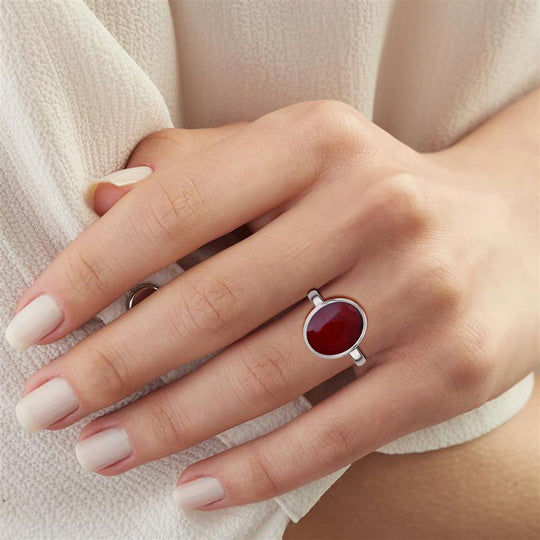 Royal Bali - Koralle Ring 925 Silber (Größe 21.00)