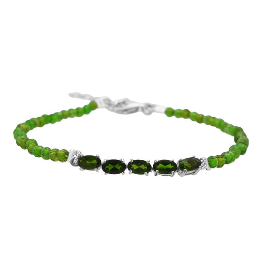 D'joy Afrikanischer Rubin (Fissure gefüllt) Armband 18 cm mit 2.5 cm extender, 925 Silber rhodiniert ca. 6.00 ct