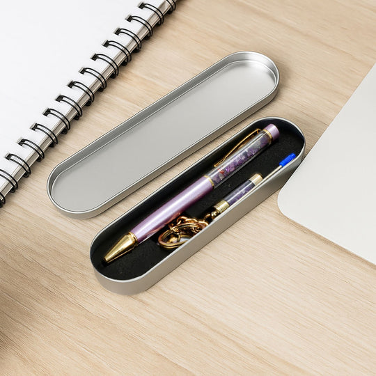 Edelstein Stift Set Amethyst, Stift Schlüsselanhänger Mine, Lila