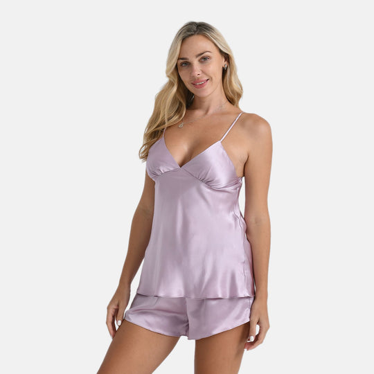 LA MAREY Signature - Seidentop aus 100% Maulbeerseide, Größe 36-38 (S), Himmelblau