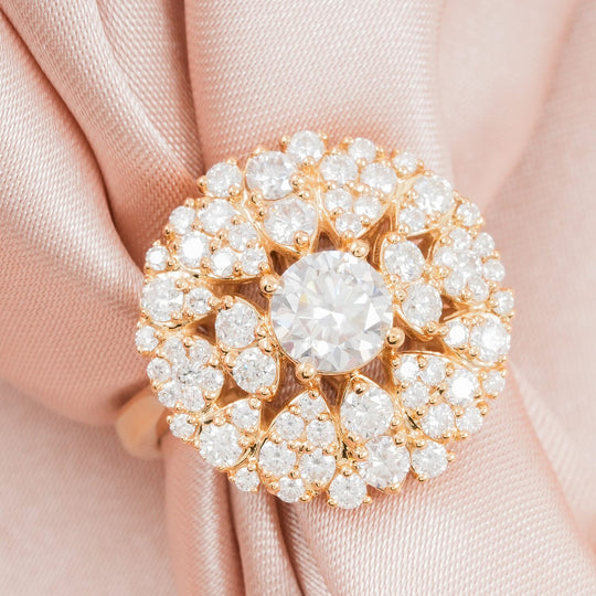 CLARTE Moissanit Ring 925 Silber vergoldet (Größe 18.00) ca. 2.05 ct
