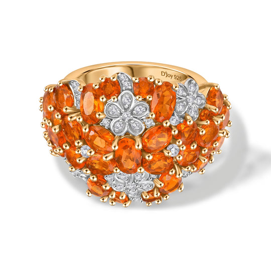 D'Joy AAA Blaze Feueropal Ring 925 Silber 750 Gelbgold Vermeil (Größe 20.00) ca. 3,29 ct