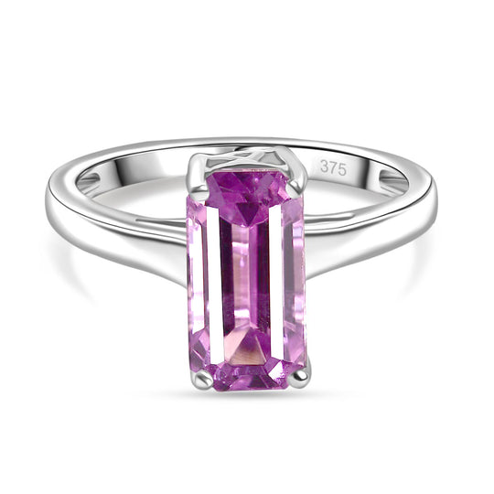 AAAA Kunzit Ring 375 Gold (Größe 21.00) ca. 4,06 ct