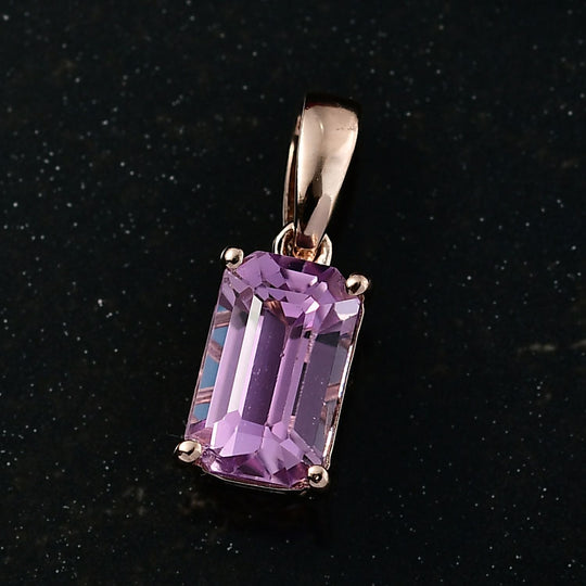 D'Joy AAA Kunzit Anhänger 925 Silber 750 Roségold Vermeil ca. 2,53 ct.