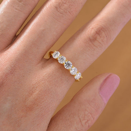 RADIANTA GRA zertifiziert Moissanit (D-VVS) Ring 925 Silber rhodiniert (Größe 19.00) ca. 1.15 ct