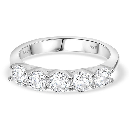 RADIANTA GRA zertifiziert Moissanit (D-VVS) Ring 925 Silber rhodiniert (Größe 19.00) ca. 1.15 ct