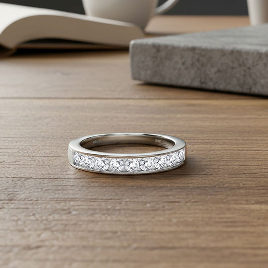RADIANTA GRA zertifiziert Moissanit (D-VVS) Ring 925 Silber rhodiniert (Größe 16.00) ca. 0.99 ct