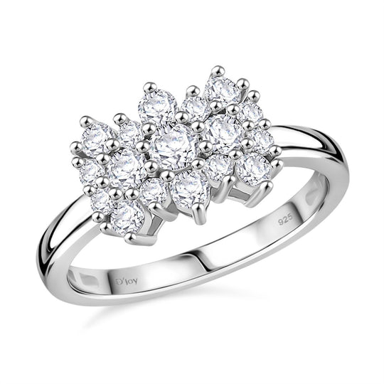 RADIANTA GRA zertifiziert Moissanit (D-VVS) Ring 925 Silber rhodiniert (Größe 19.00) ca. 1.07 ct