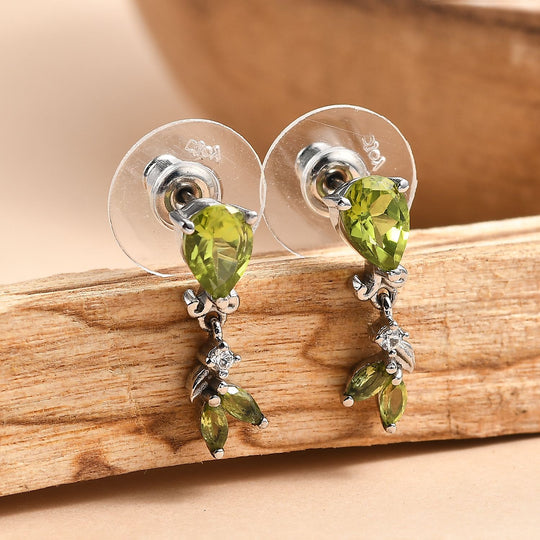 Peridot Ohrringe Edelstahl ca. 1,93 ct.