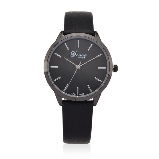 GENOA TIME - Armbanduhr Legierung, silberfarben, Zifferblatt Weiß-Sunshine, 3 ATM wasserdicht