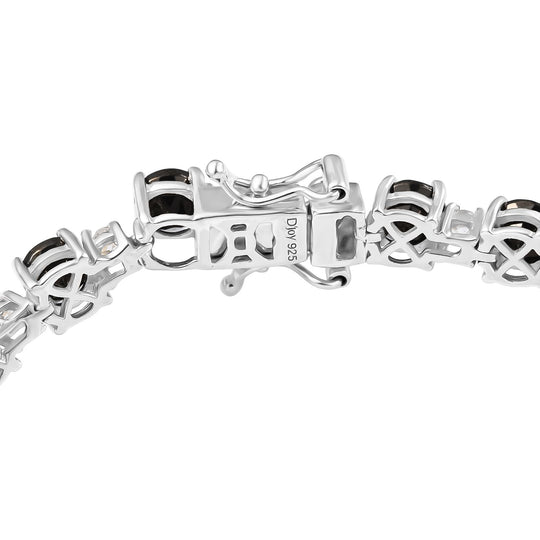 D'Joy Elite Shungit, Weißer Zirkon Armband ca. 20 cm 925 Silber rhodiniert ca. 9,74 ct.