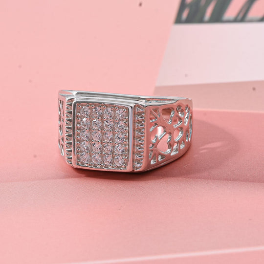 Lustro Stella Weißer Zirkonia Ring 925 Silber rhodiniert (Größe 21.00)