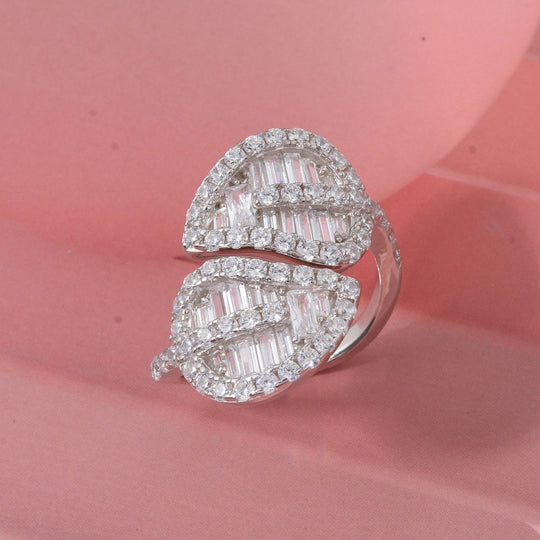 Lustro Stella Weißer Zirkonia Ring 925 Silber rhodiniert (Größe 17.00)