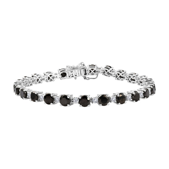 D'Joy Elite Shungit, Weißer Zirkon Armband ca. 20 cm 925 Silber rhodiniert ca. 9,74 ct.