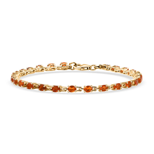 D'Joy AAA Blaze Feueropal Armband ca. 20 cm 925 Silber 750 Gelbgold Vermeil ca. 3.11 ct