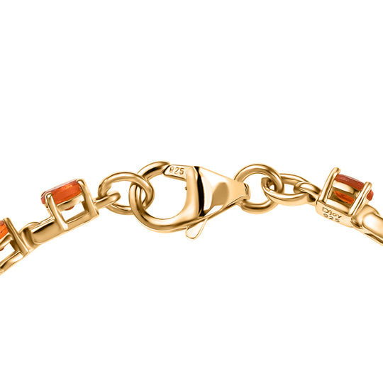 D'Joy AAA Blaze Feueropal Armband ca. 20 cm 925 Silber 750 Gelbgold Vermeil ca. 3,11 ct.