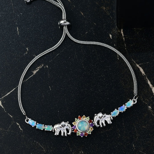 AA Natürlicher, äthiopischer Welo Opal Armband ca. 19 cm Nickelfreies Messing ca. 2.29 ct