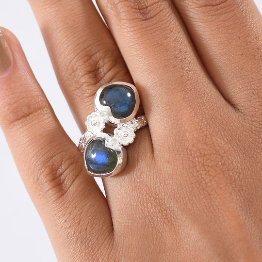 D'Joy AA Labradorit Ring 925 Silber (Größe 20.00) ca. 5,66 ct