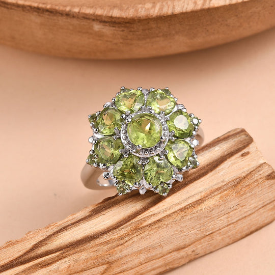 Natürlicher Peridot Ring 316L Edelstahl (Größe 20.00) ca. 5.33 ct