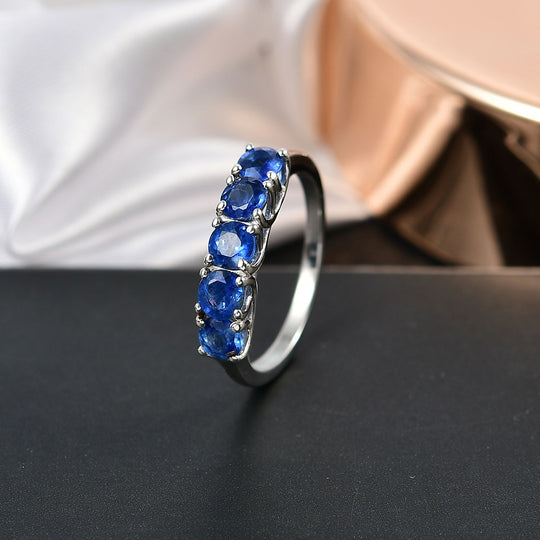 D'Joy AA Natürlicher Kaschmir-Kyanit Ring 925 Silber rhodiniert (Größe 20.00) ca. 1,77 ct