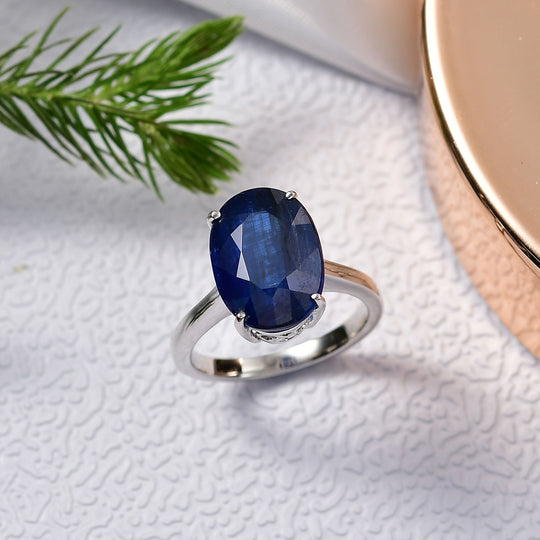 AAA Natürlicher Kaschmir-Kyanit Ring 585 Gold (Größe 17.00) ca. 8,45 ct
