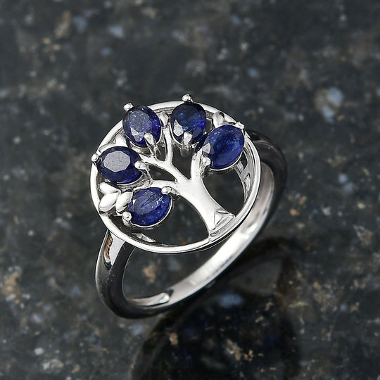 D'Joy Masoala Saphir (Fissure gefüllt) Ring 925 Silber rhodiniert (Größe 20.00) ca. 1,20 ct