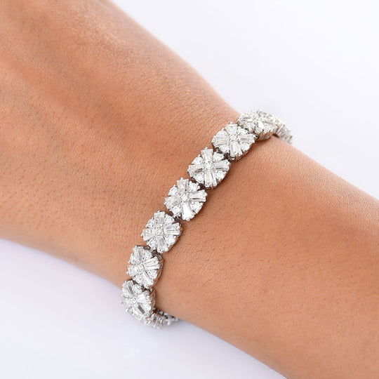 D'Joy Moissanit Armband ca. 19 cm 925 Silber rhodiniert ca. 17,12 ct.