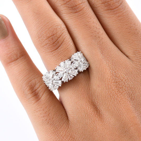 D'Joy Moissanit Ring 925 Silber rhodiniert (Größe 18.00) ca. 2,68 ct
