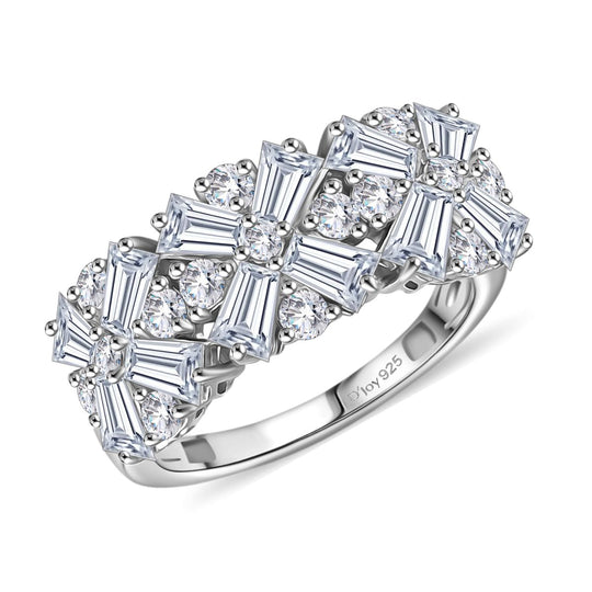 D'Joy Moissanit Ring 925 Silber rhodiniert (Größe 18.00) ca. 2,68 ct