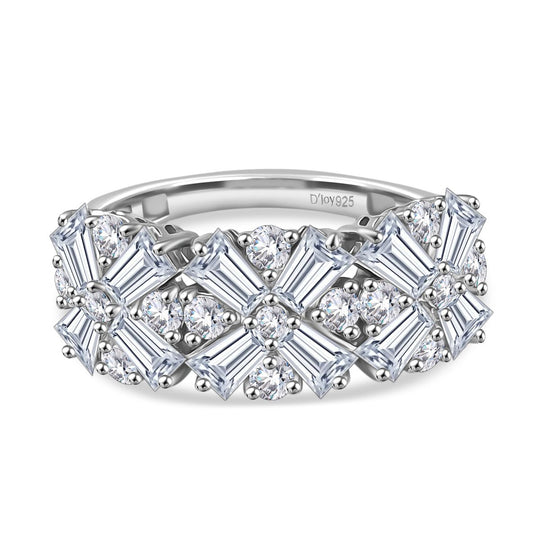 D'Joy Moissanit Ring 925 Silber rhodiniert (Größe 18.00) ca. 2,68 ct