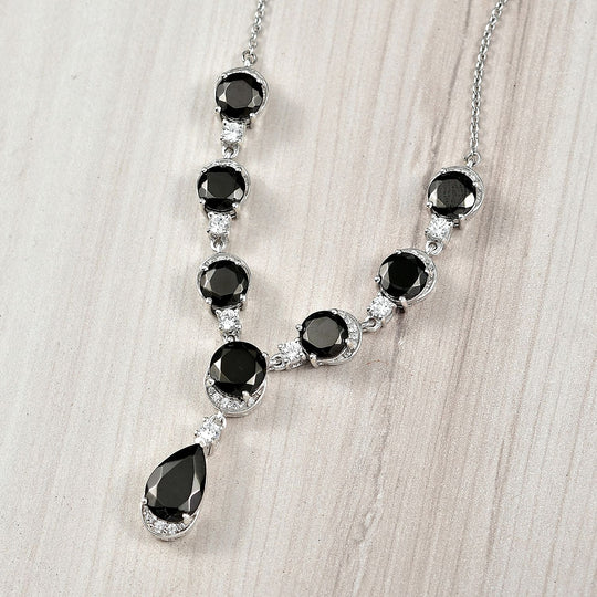 D'Joy Elite Shungit Halskette ca. 45 cm 925 Silber rhodiniert ca. 10,28 ct.